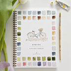 Beginner watercolor spring illustrations book front cover