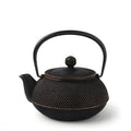 Japanese cast iron teapot gold black hobnail 0.65L