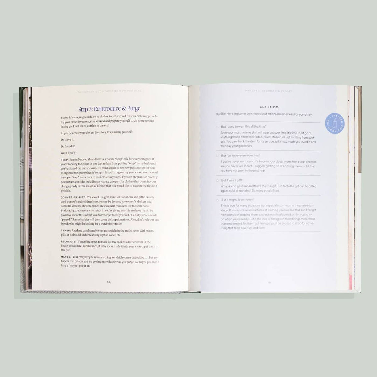 Ría Safford organization book for families with babies and toddlers