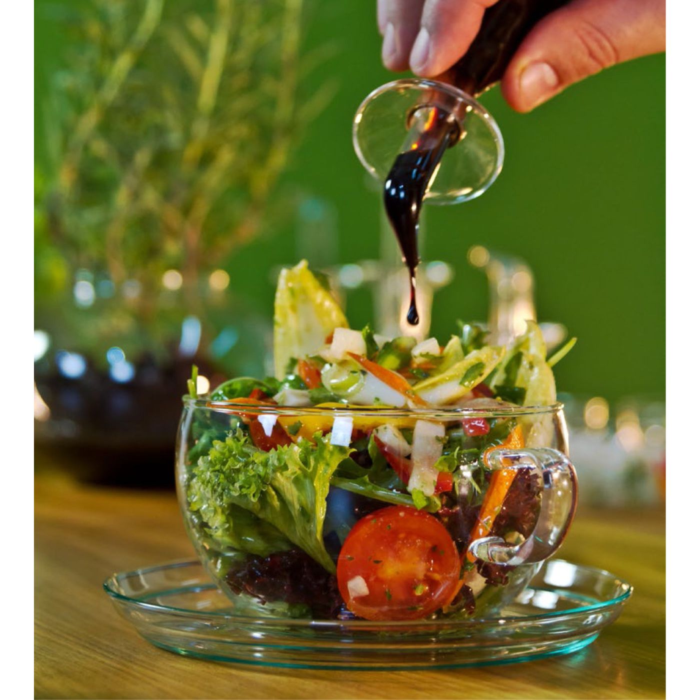 Trendglas Jena glass tea cup as mini salad bowl