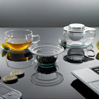Trendglas Jena glass tea cup with stainless steel strainer collection