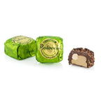 Venchi pistachio praline coated in dark chocolate microspheres