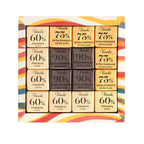 Close-up of Venchi Mini Blend dark chocolate squares
