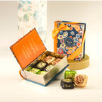 Assorted Chocoviar chocolates inside mini luxury chocolate gift box