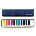Portable watercolor paint set metal tin