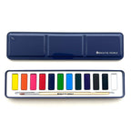 Portable watercolor paint set metal tin