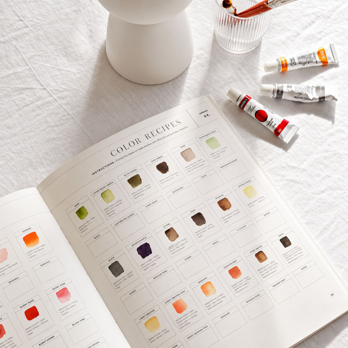 Step-by-step botanical watercolor painting workbook for adults