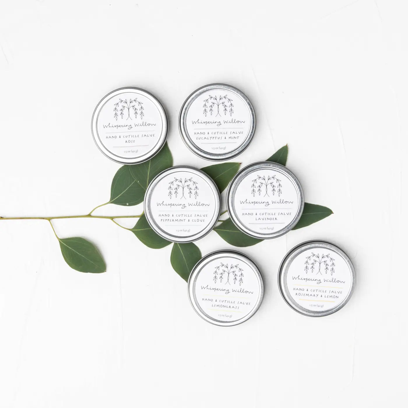 Whispering Willow Lavender Hand and Cuticle Salve in reusable tin