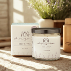 Whispering Willow Body Butter - Lavender with backgrand