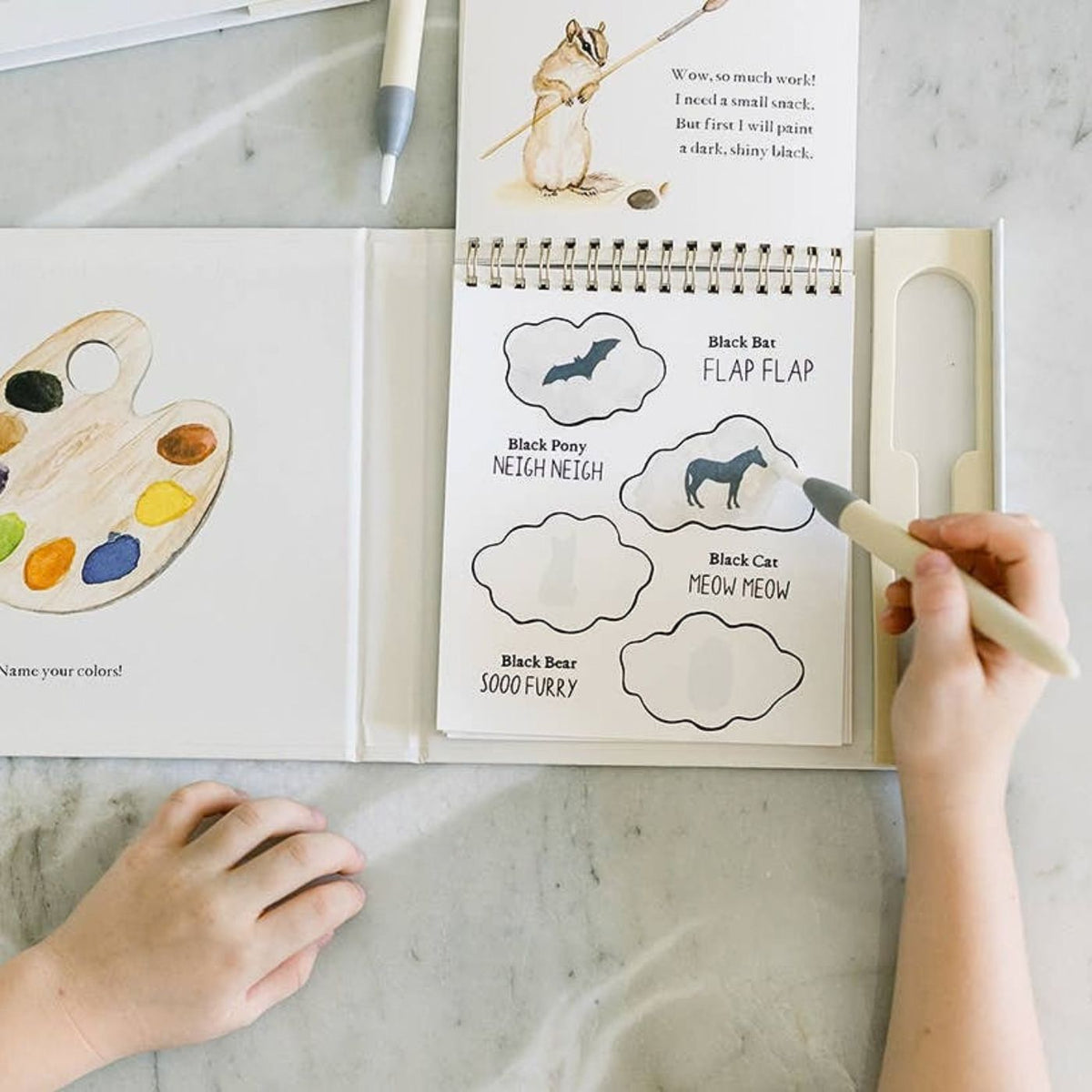 Travel-friendly no-mess water painting book for toddlers