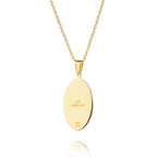 Zhen Shan Ren Words Pendant 14kt Yellow Gold with Blue Mother of Pearl Back - Shen Yun Collections