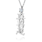 Zhen Shan Ren Words Silver Necklace Side - Shen Yun Collections