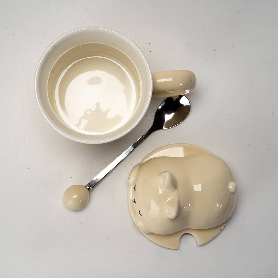 Rabbit 13oz Mug With Lid and Glass Straw (10/30)