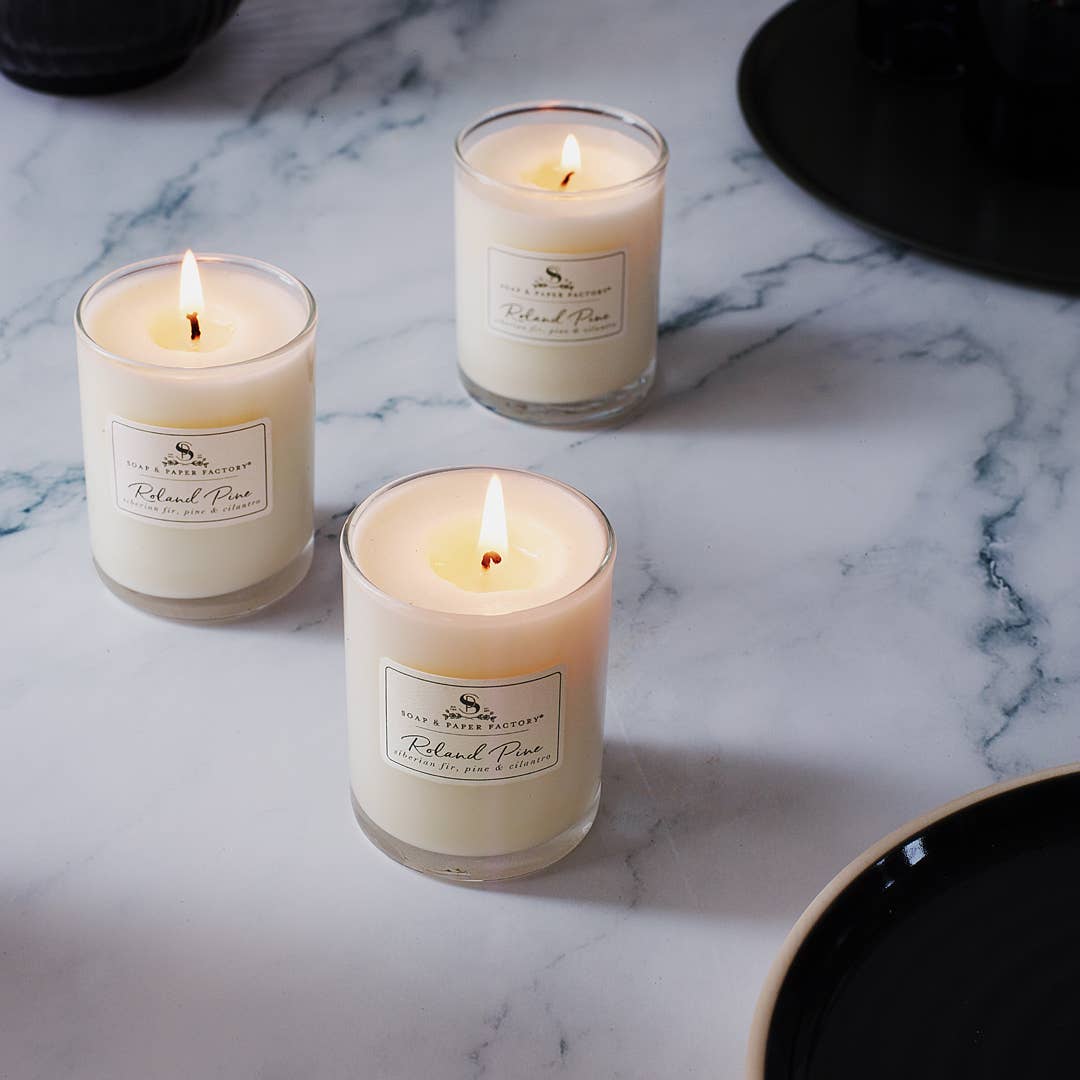 Roland Pine 2.2 oz Votive Glass Soy Candle Set