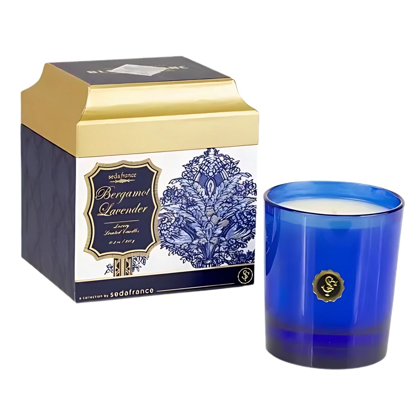 Bergamot Lavender Bleu et Blanc Box Candle