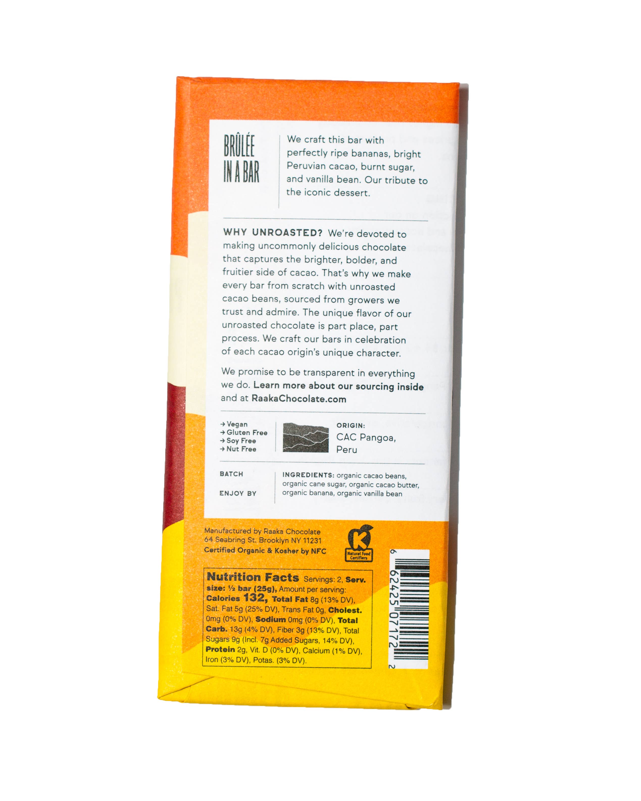 Raaka Chocolate 66% Bananas Foster Chocolate Bar