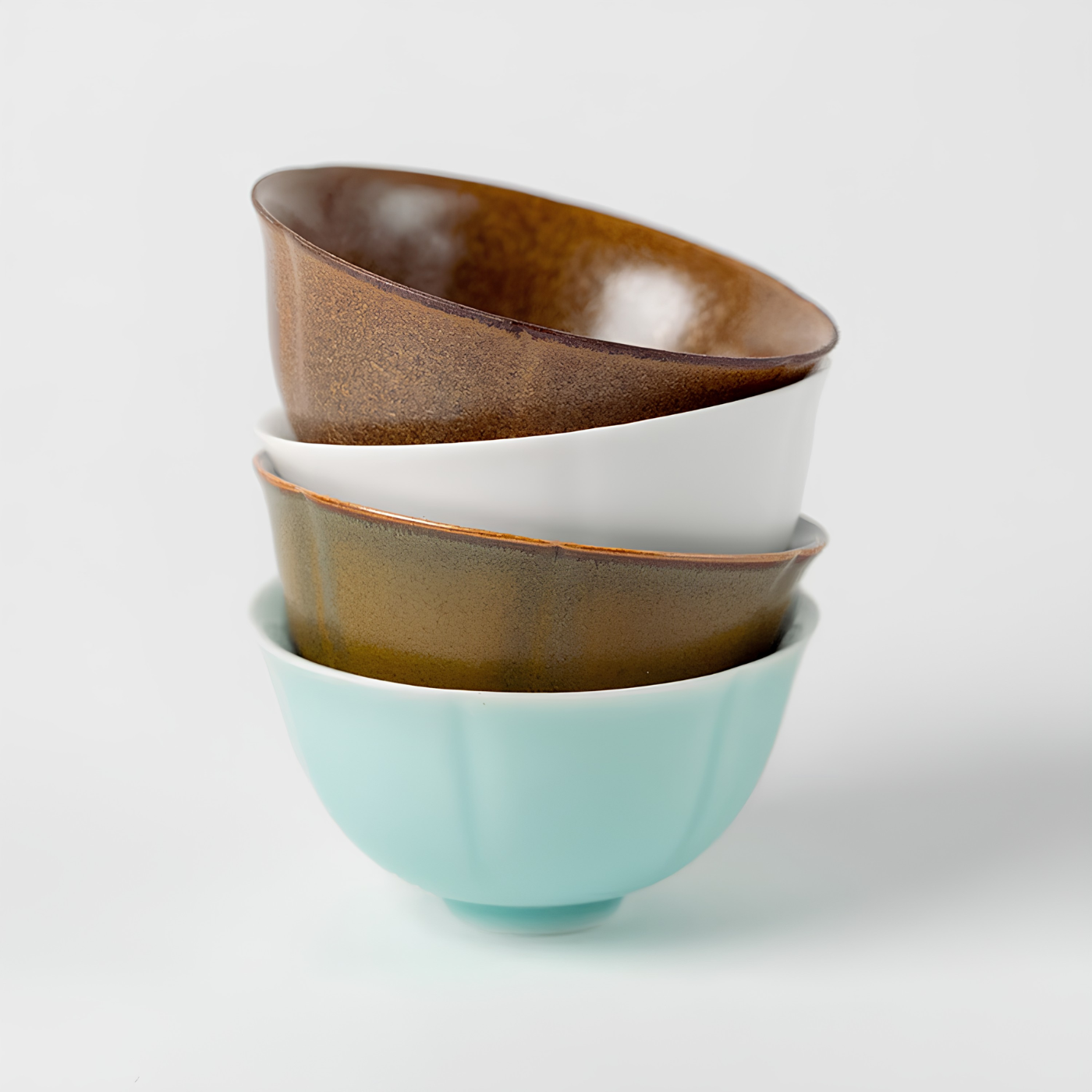 Anta four-color glazed ceramic tea cup set