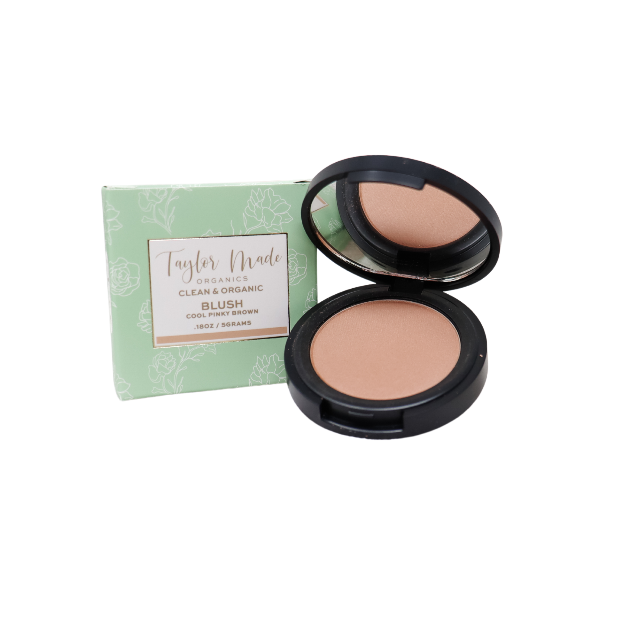 Taylor Made Organics organic pressed blush in brave precious elegant shades