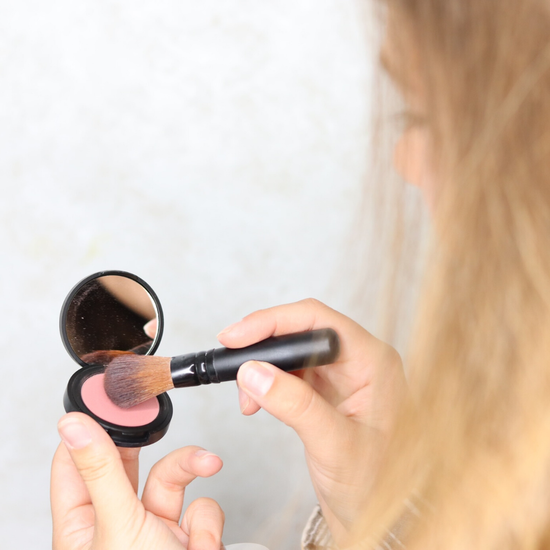 Taylor Made Organics organic pressed blush in brave precious elegant shades