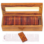 Wood Domino Set with Brass Inlay and Glass Lid