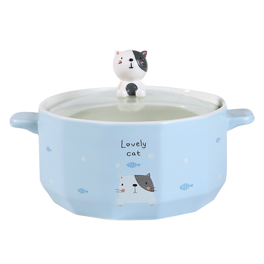 Lovely Cat 30oz Bowl with Lid (6/24)