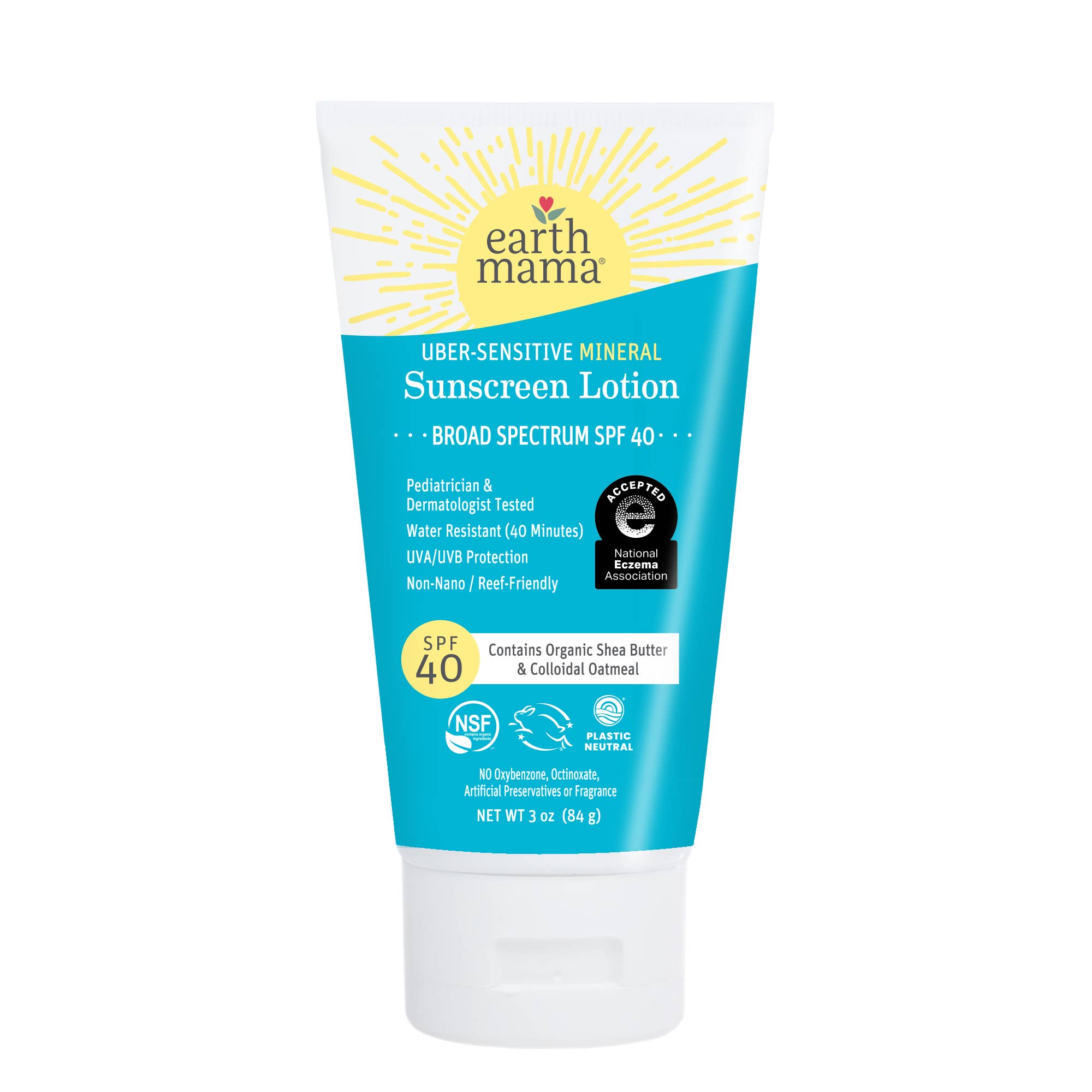Earth Mama Organics Uber-Sensitive Mineral Sunscreen Lotion - SPF 40