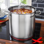 Bemus BenVita Profi 20L stainless steel jumbo stock pot with glass lid induction cooking pot
