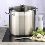 Bemus BenVita Profi 20L stainless steel jumbo stock pot with glass lid induction cooking pot