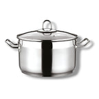 bemus stella 3.8l stainless steel stock pot 20cm with glass lid induction cooking pot