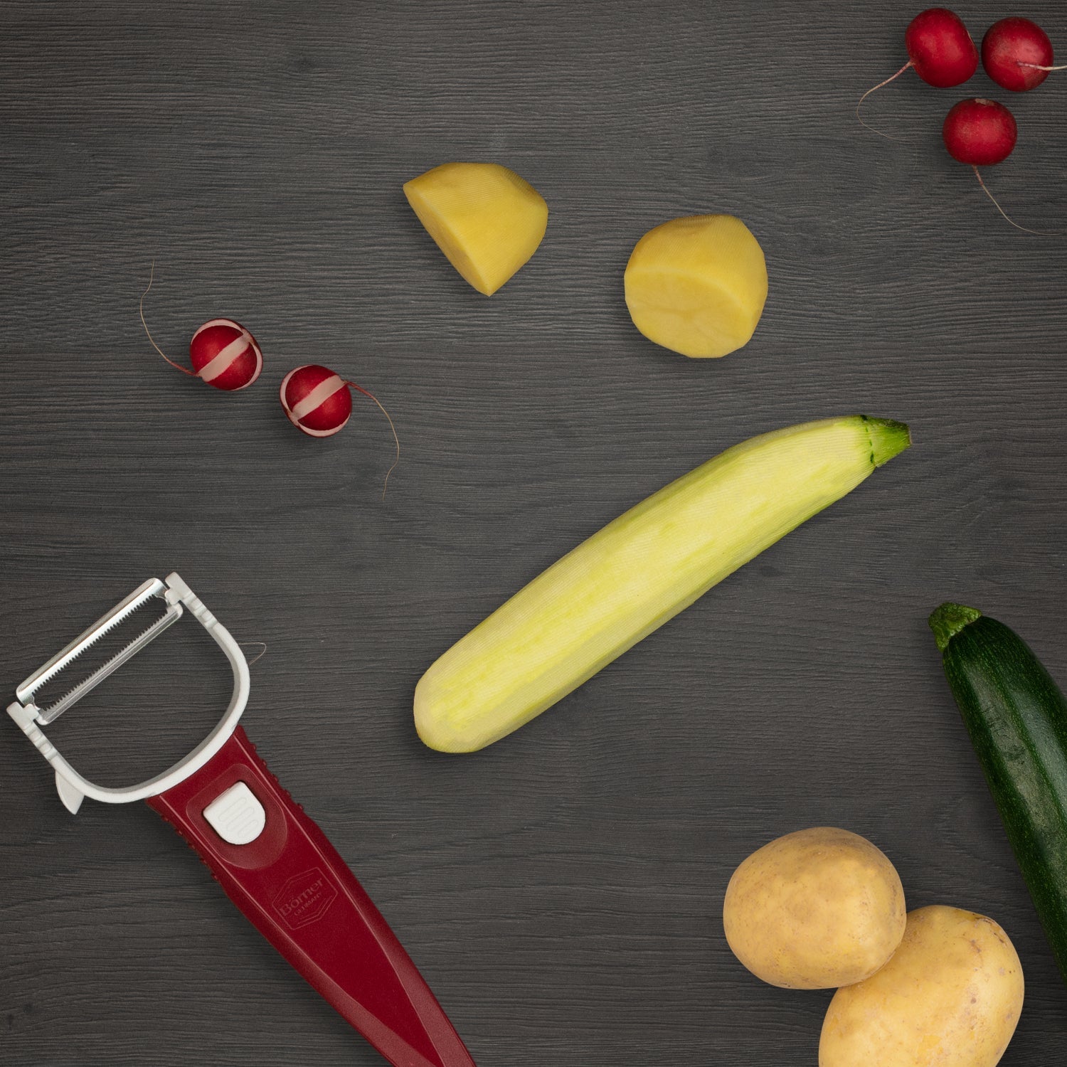 borner multi peeler set vegetable and fruit peeler with julienne and straight blades