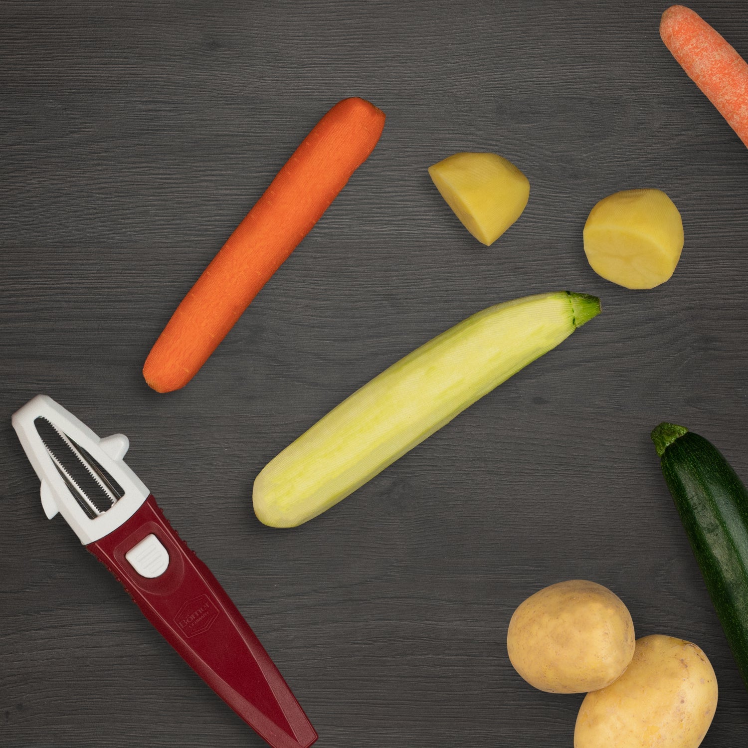 borner multi peeler set vegetable and fruit peeler with julienne and straight blades
