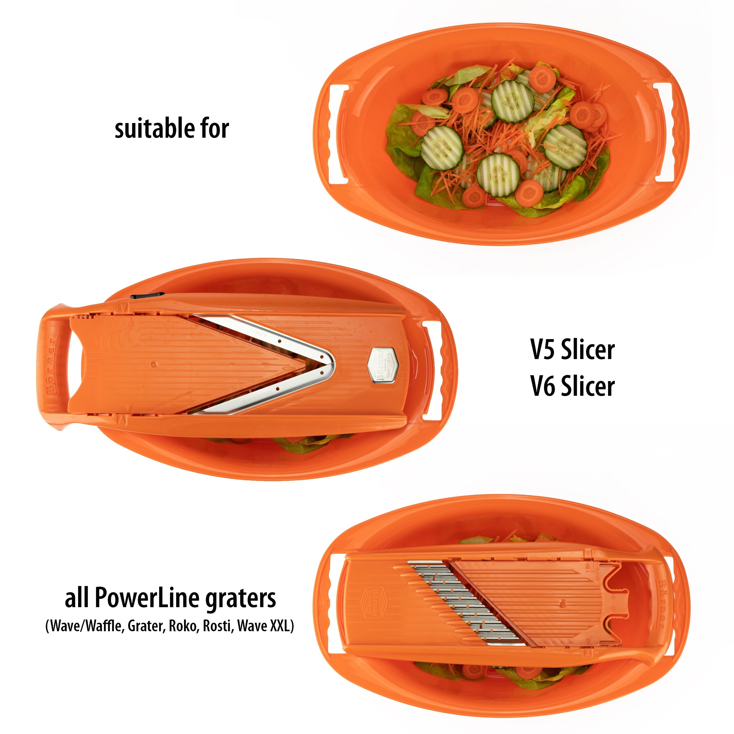 borner powerline bowl with sieve insert vegetable slicer collection bowl and strainer