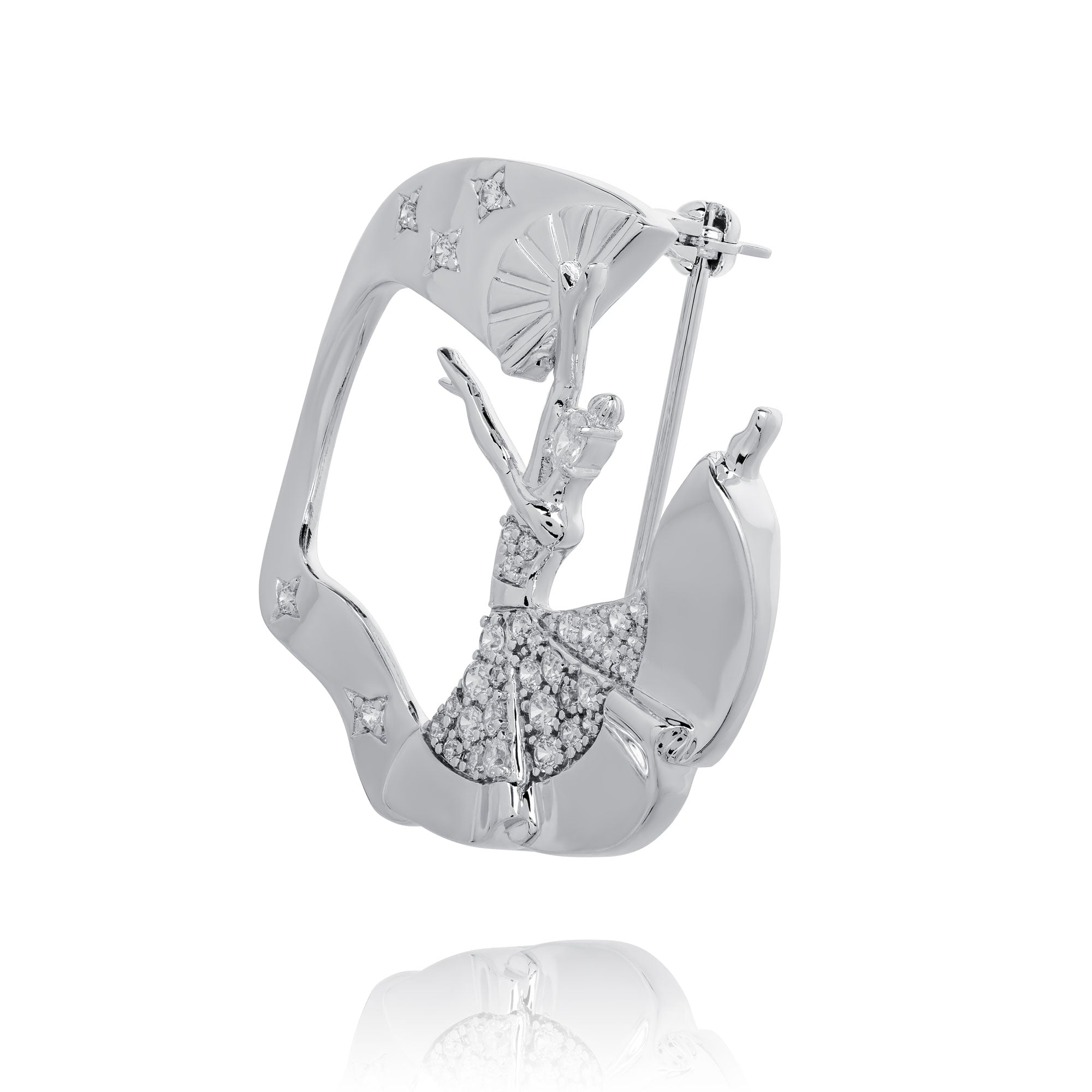 Fan Dance Brooch Silver Side - Shen Yun Collections