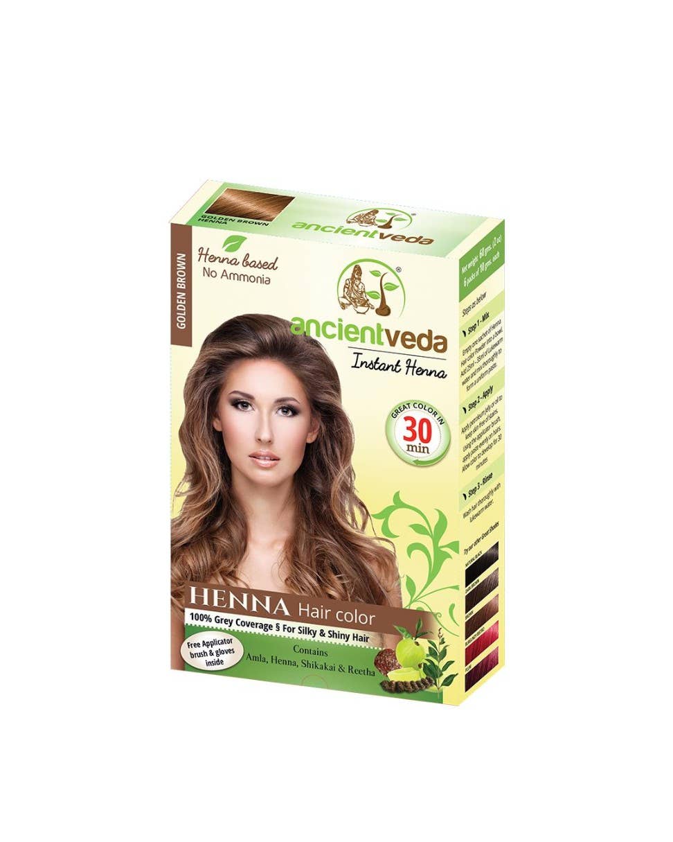 Ancient Veda Golden Brown Henna Hair Dye (60 gms)