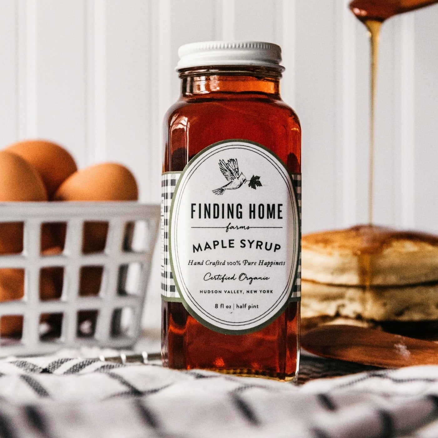Finding Home Farms 100% Certified Organic Maple Syrup - 8 oz Farmhouse Bottle