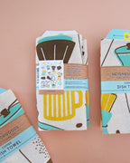 Hand screen-printed coffee flour sack kitchen towel