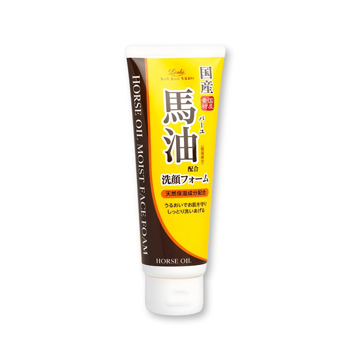 Cosmetex Roland Loshi Moist Aid Horse Oil Whip Face Wash 130g