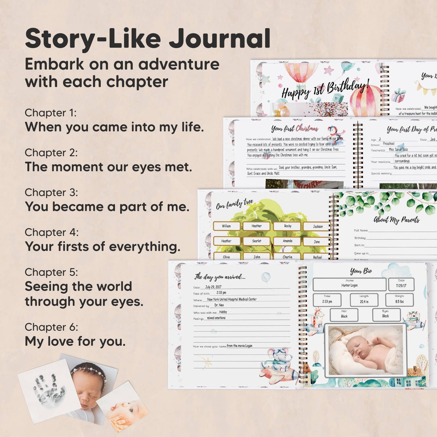KeaBabies Baby First Years Memory Book - AdventureLand