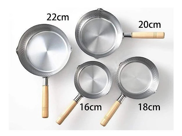 Yukihira Stainless  Snow Flat Pot,18cm