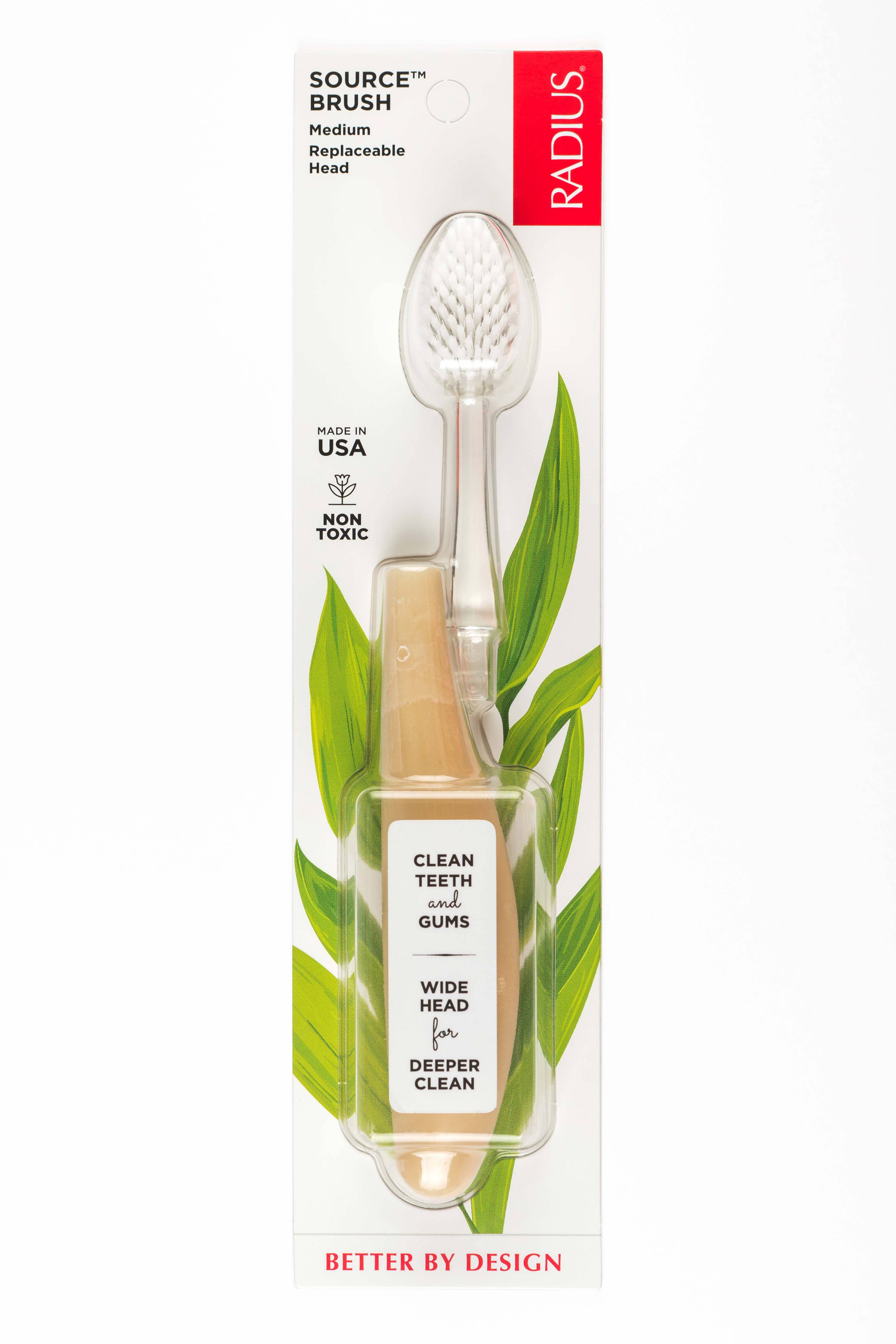 RADIUS® Source™ Brush – Eco-Friendly Toothbrush with Replaceable Head Medium
