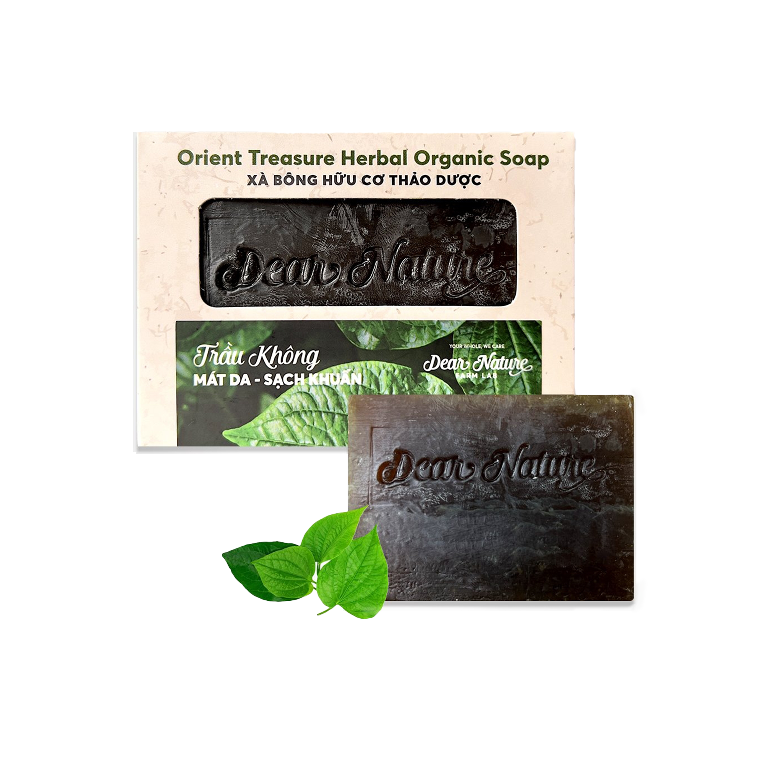 Dear Nature Orient Treasure Organic Soap Betel Leaf Herbal 100g – handmade herbal soap with coconut oil, green tea, and moringa for acne-prone skin