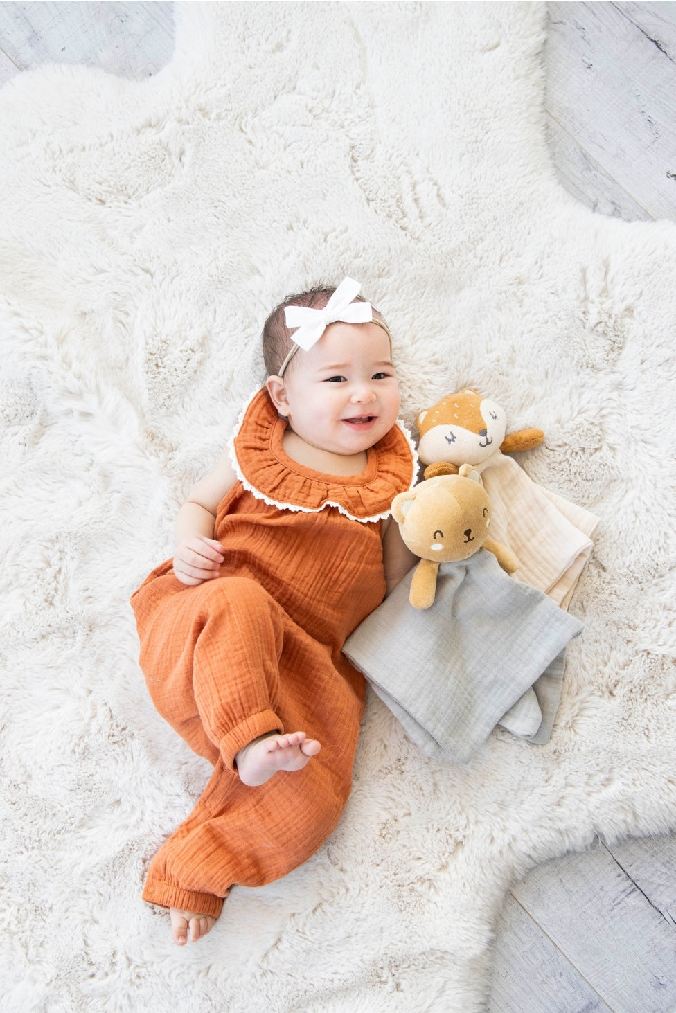 Bear Snuggle Blanket / Organic Cotton Muslin Lovey