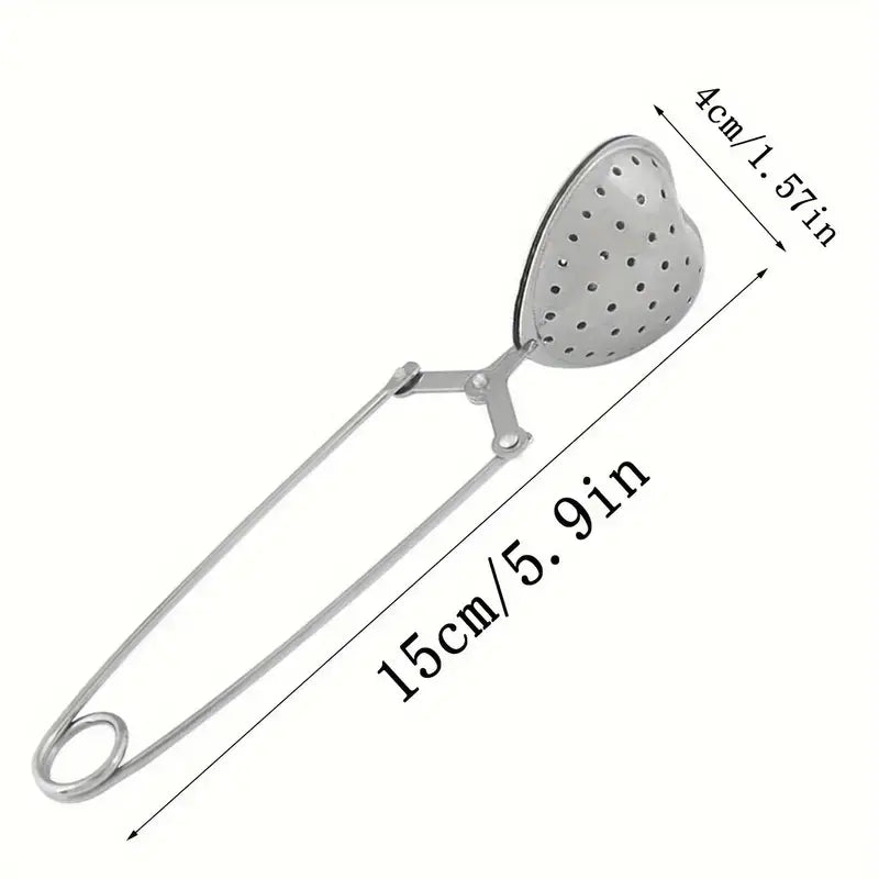 Stylish Heart-Shaped Stainless Steel Tea Infuser, Brewing