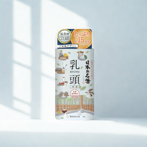 Japanese milky white onsen bath salt with green leaf fragrance