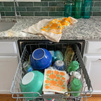 Eco-friendly Swedish sponge cloth with floral design