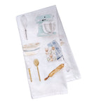 Emily Lex Baking Cotton Tea Towel with watercolor illustrations