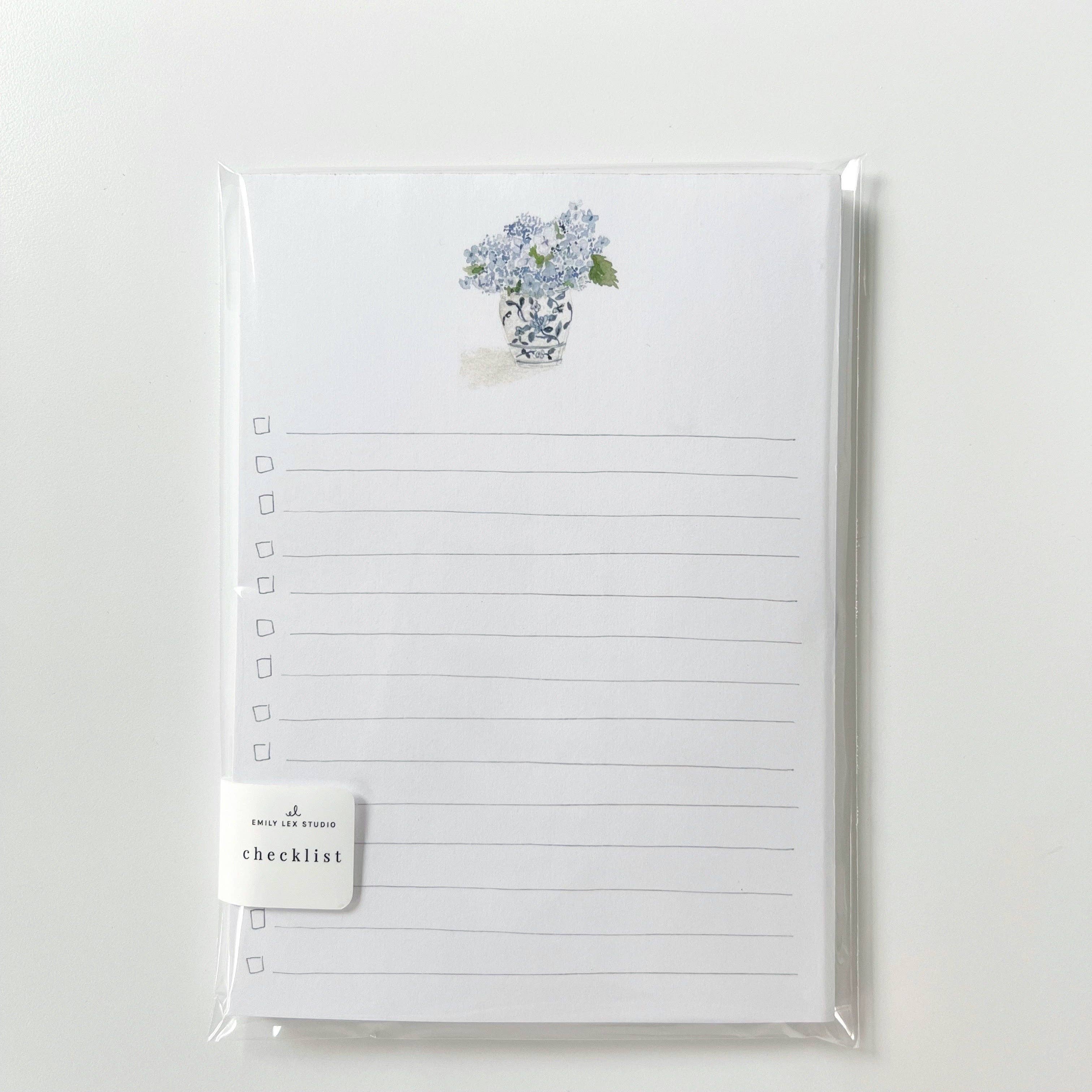 Emily Lex Hobnail Bouquet watercolor checklist pad
