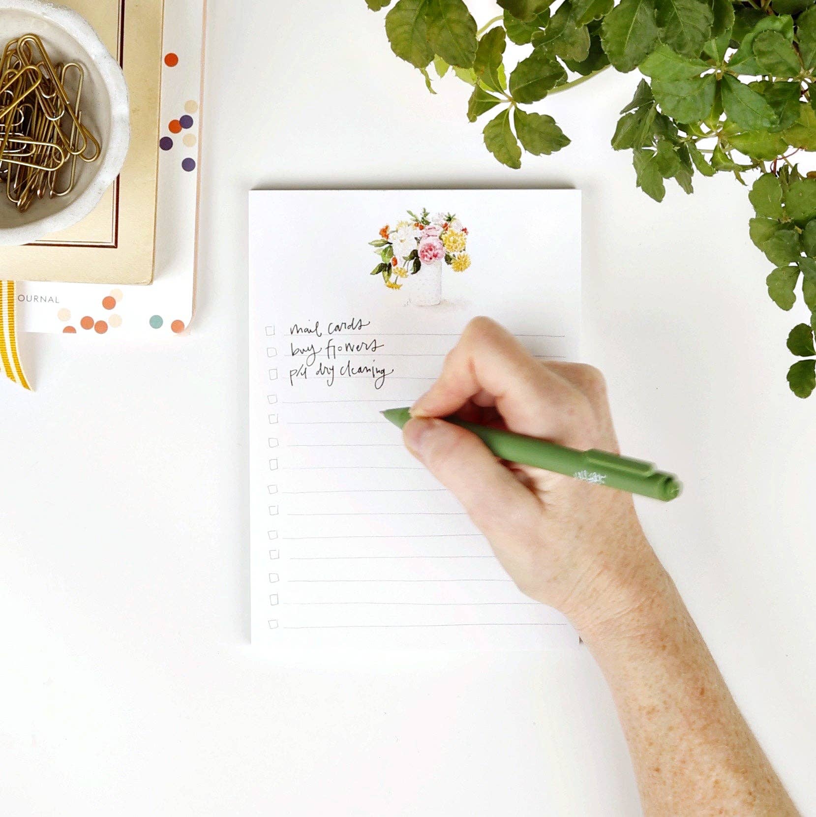 Emily Lex Hydrangea Bouquet checklist notepad writing