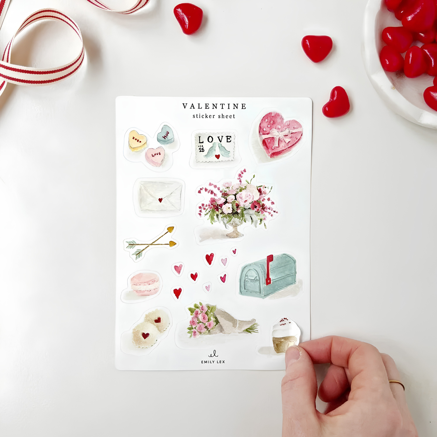 Emily Lex planner and journal Valentine stickers
