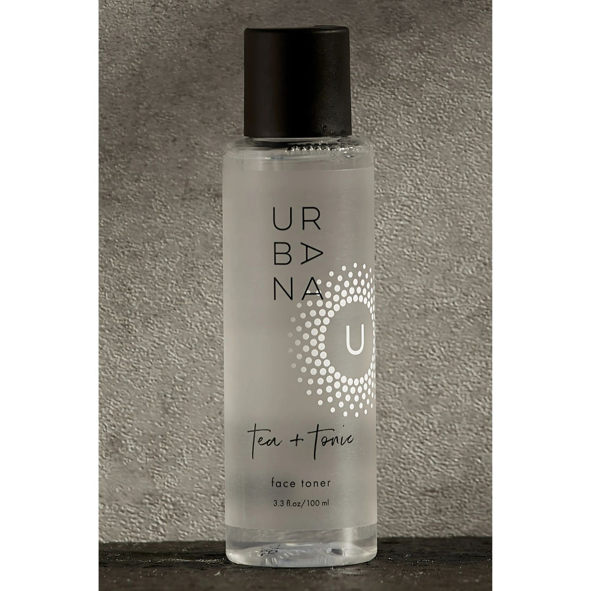 European Soaps Tea + Tonic alcohol-free face toner 3.3 fl oz in clear and black bottle